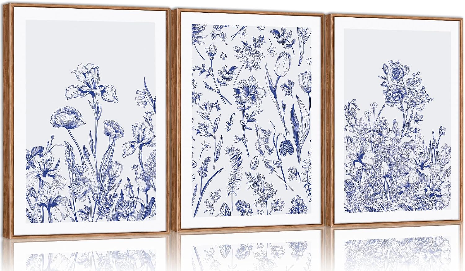 Tinonedraw Classic Chinoiserie Framed Canvas Wall Art