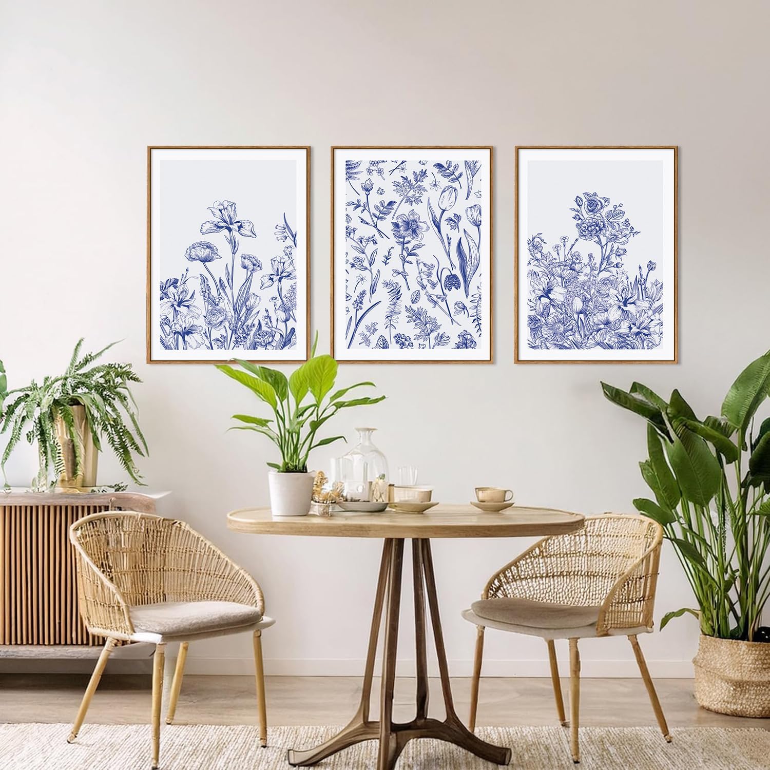 Tinonedraw Classic Chinoiserie Framed Canvas Wall Art – image 6