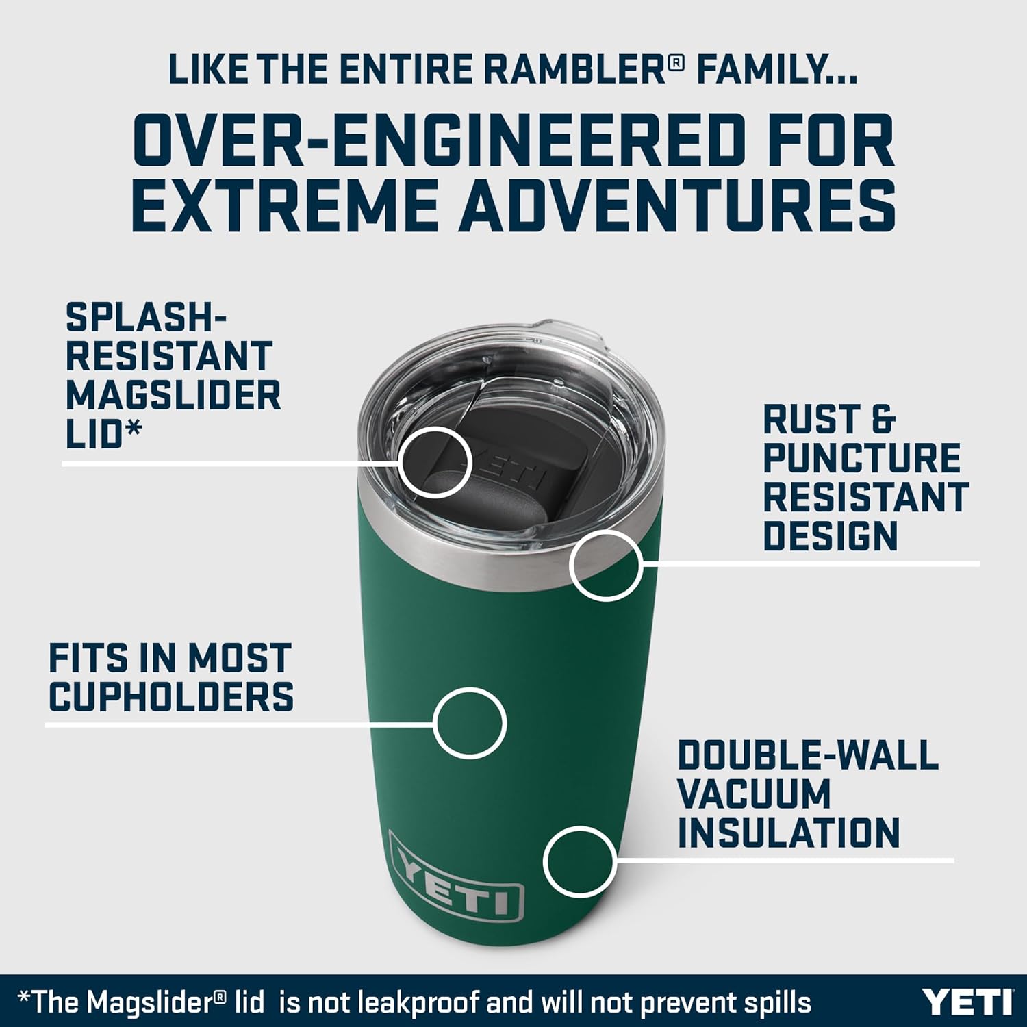 YETI Rambler 10 oz (295 ml) Tumbler, Black Forest Green – image 8