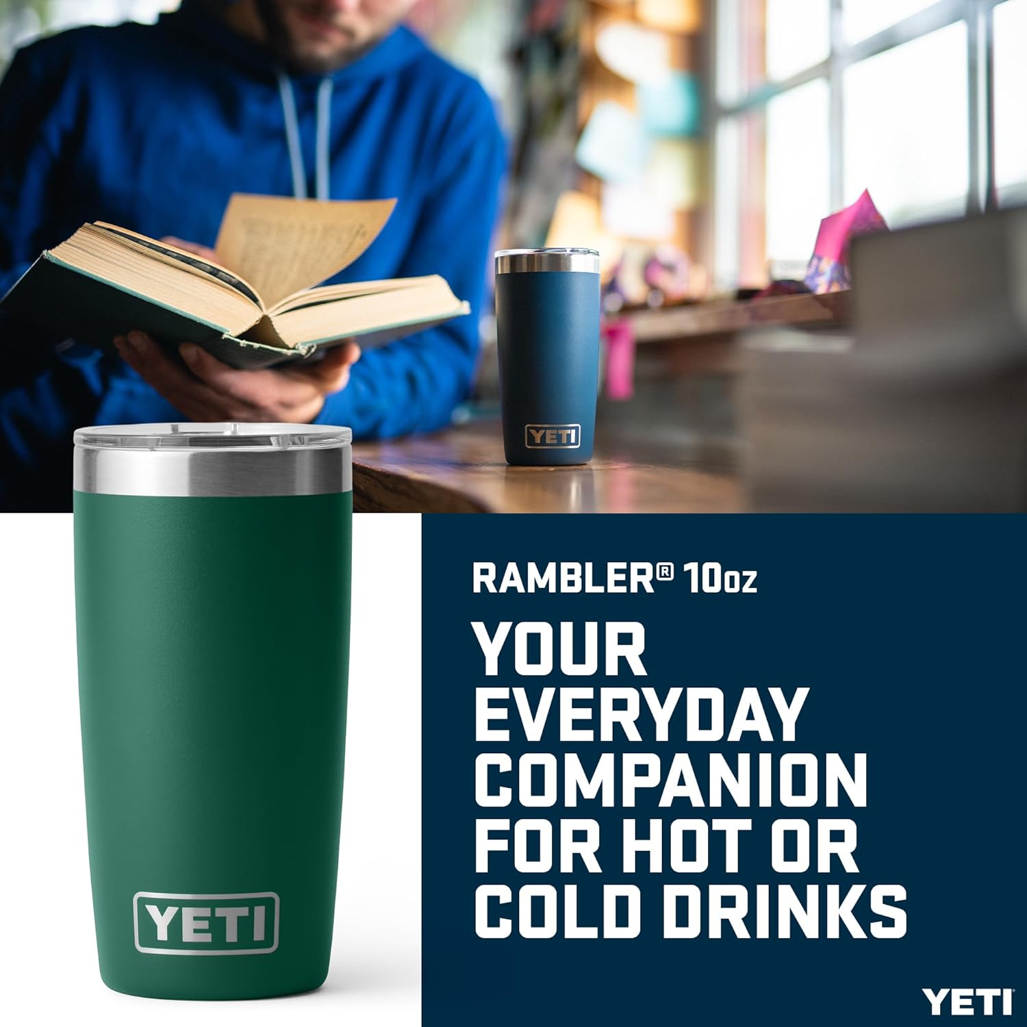 YETI Rambler 10 oz (295 ml) Tumbler, Black Forest Green – image 9
